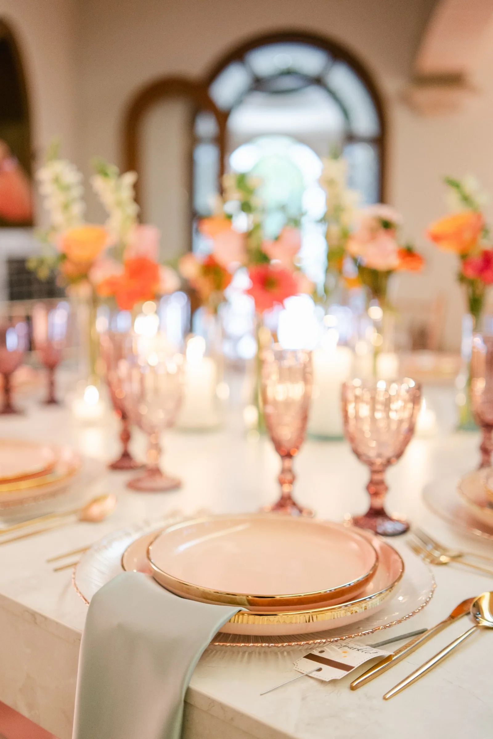 Tableware detail at event setup
